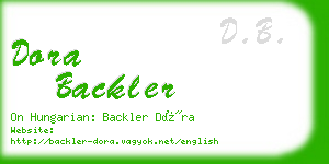 dora backler business card